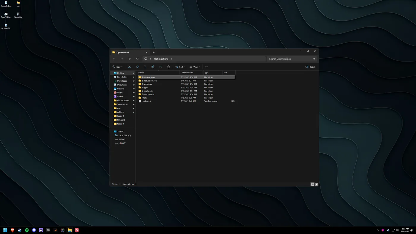 Create the restore point