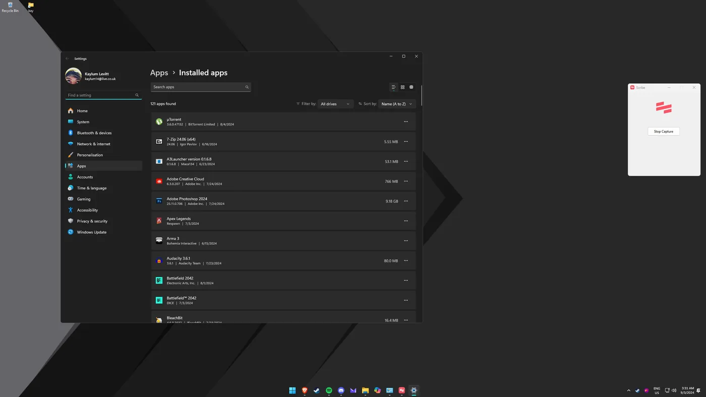 Locate G Hub in the apps list
