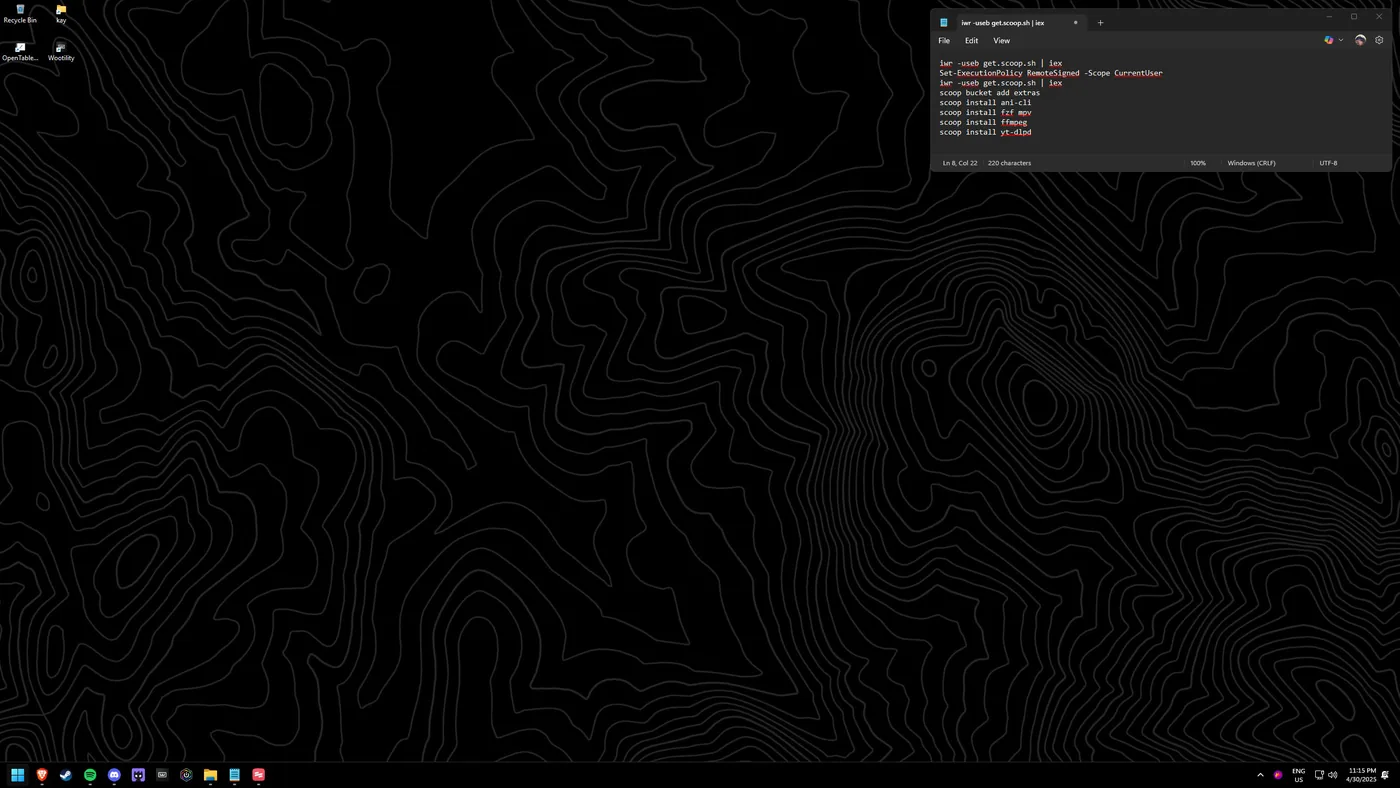 Install Scoop and Ani-Cli
