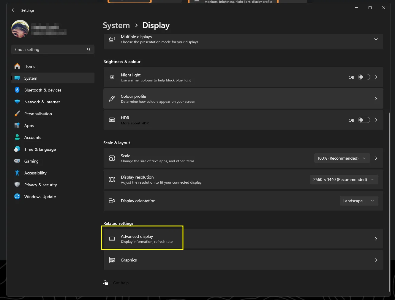 Select the right monitor